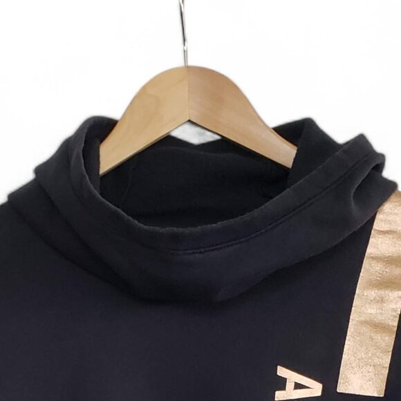Under Armour Cowl Neck Hoodie Women's Metallic Rose Gold Pullover Spell Out M - Picture 6 of 8